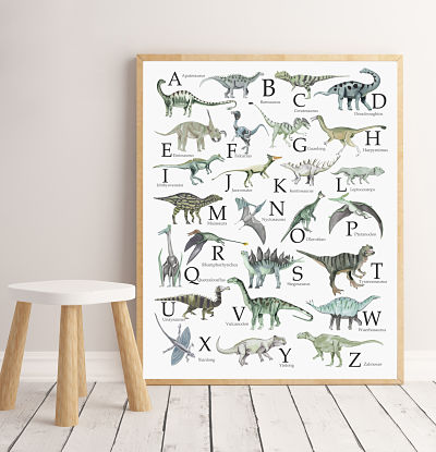 Art Print Dinosaur Alphabet Standard Size